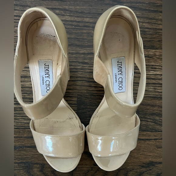 Jimmy Choo Open Toe neutral colored heals - Picture 11 of 13